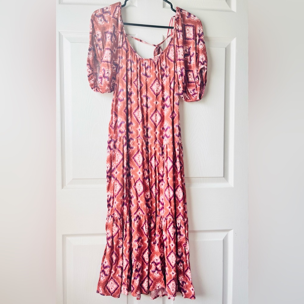 Puff Sleeve Low-Neck Dress